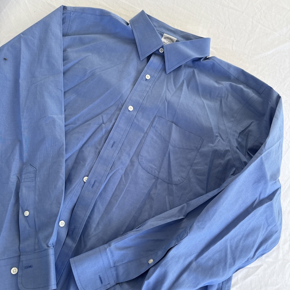 Brooks Brothers Non Iron Long Sleeve Button Up Shirt Cotton 17 4/5 Regent Fit